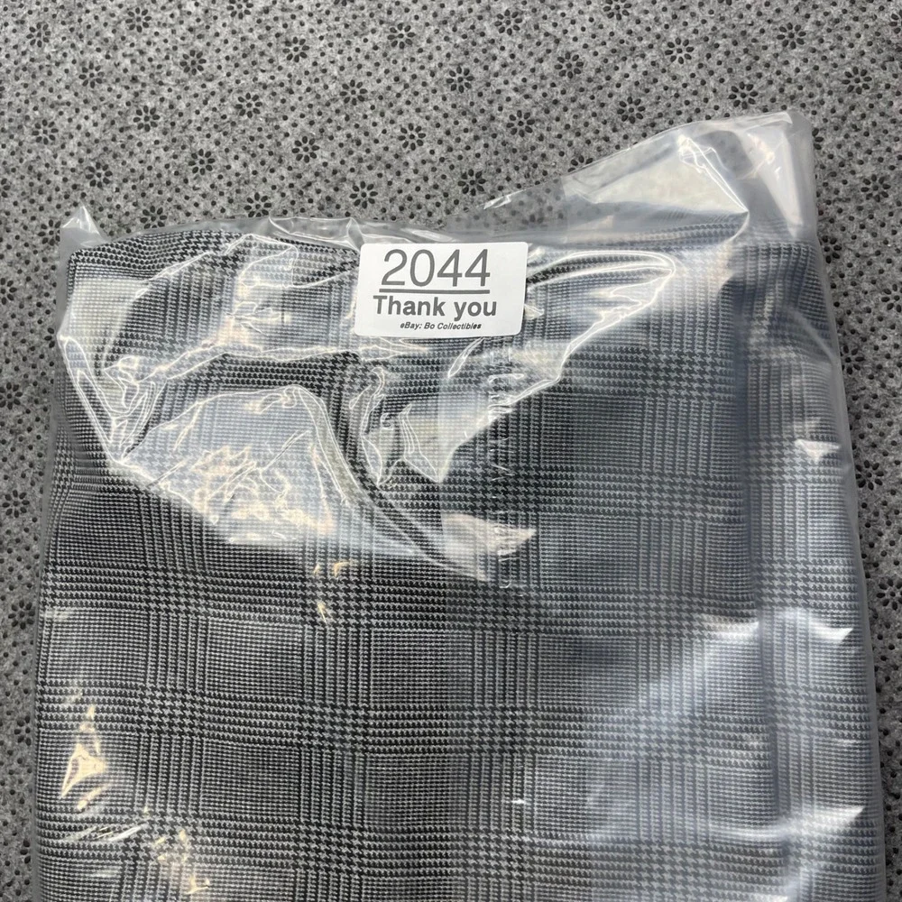 Vintage Polo Ralph Lauren Mens 33x25 Glen Plaid Wool Blend Trousers Grey Check